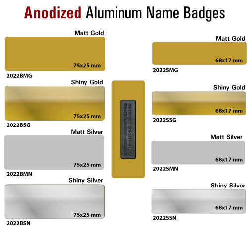 Badges in Anodized Aluminum